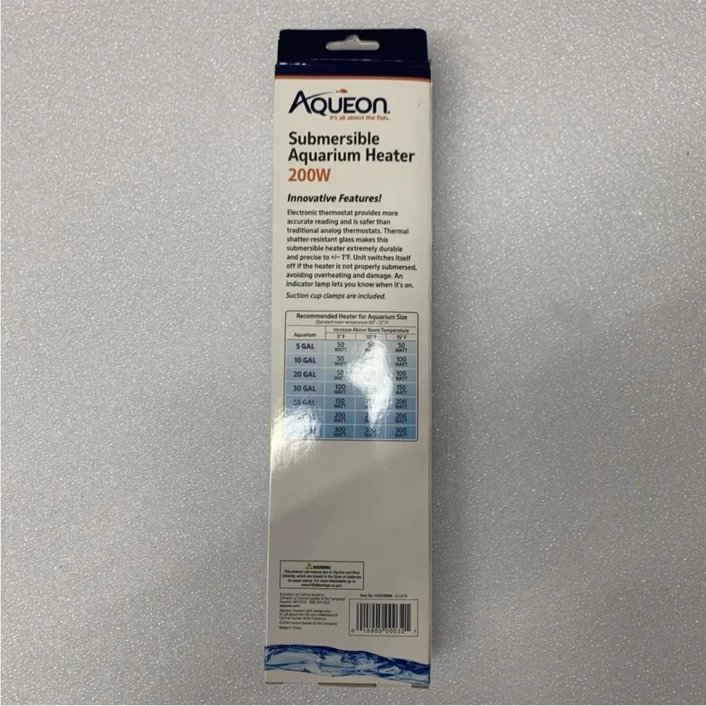 Aqueon 200W Preset Aquarium Submersible Heater up to 75 gal. All Water Types